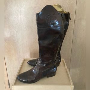 Dani Black - Dark Brown tall leather boots